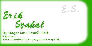 erik szakal business card