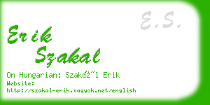 erik szakal business card